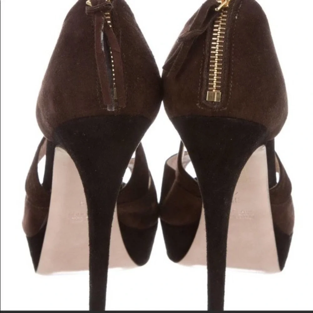 Miu Miu Camoscio Bicolo colorblock suede pumps